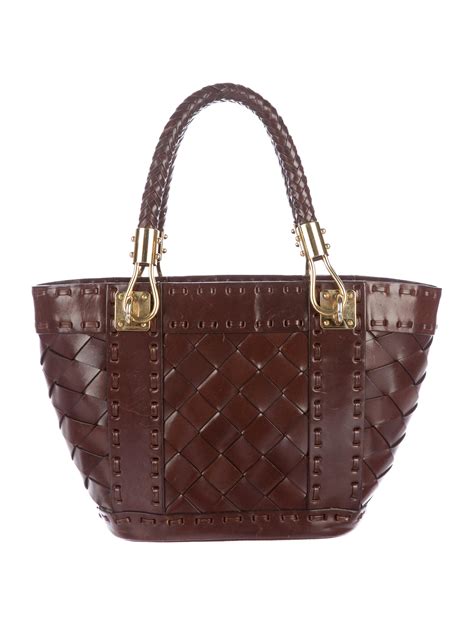 michael kors woven handbag|Michael Kors woven leather bag.